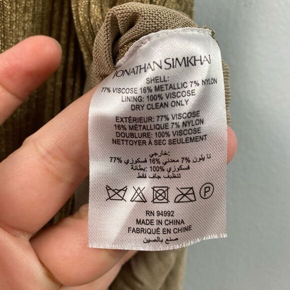 JONATHAN SIMKHAI Ivette Metallic Rib-Knit Midi-Dress - Picture 11 of 12